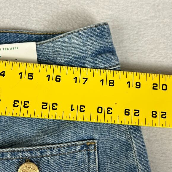 J Crew Jeans Women's Size 34 High Rise Wide Leg Trouser Medium Wash Sailor NWT - Picture 11 of 13